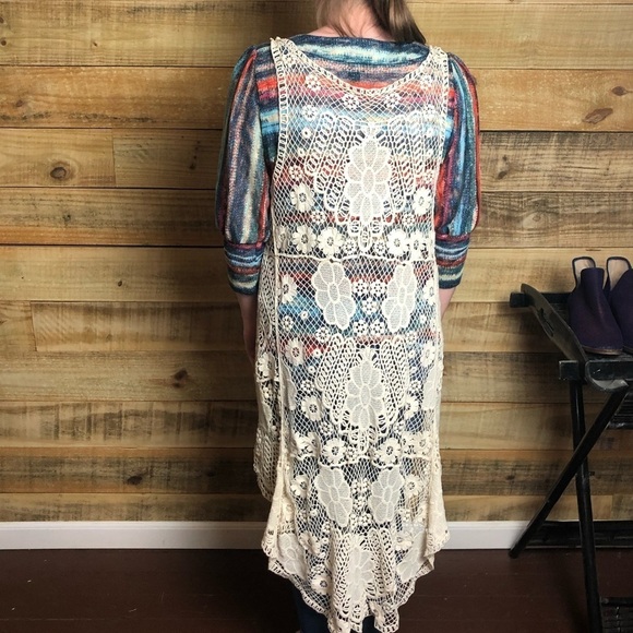 Crochet Lace boho style Cardigan - Picture 7 of 8